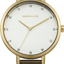 Karen Millen - KM157T - Gold Tone Ladies - Swarovski Crystal Hour Markers - 33mm
