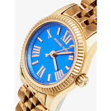 Michael Kors MK3272 'Mini Lexington' Gold-Tone Ladies Wristwatch - Blue Dial